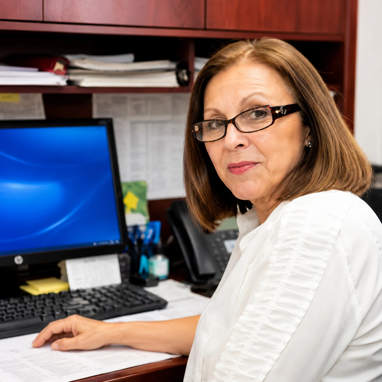 A Wellness Oncology & Hematology research staff member at her desk