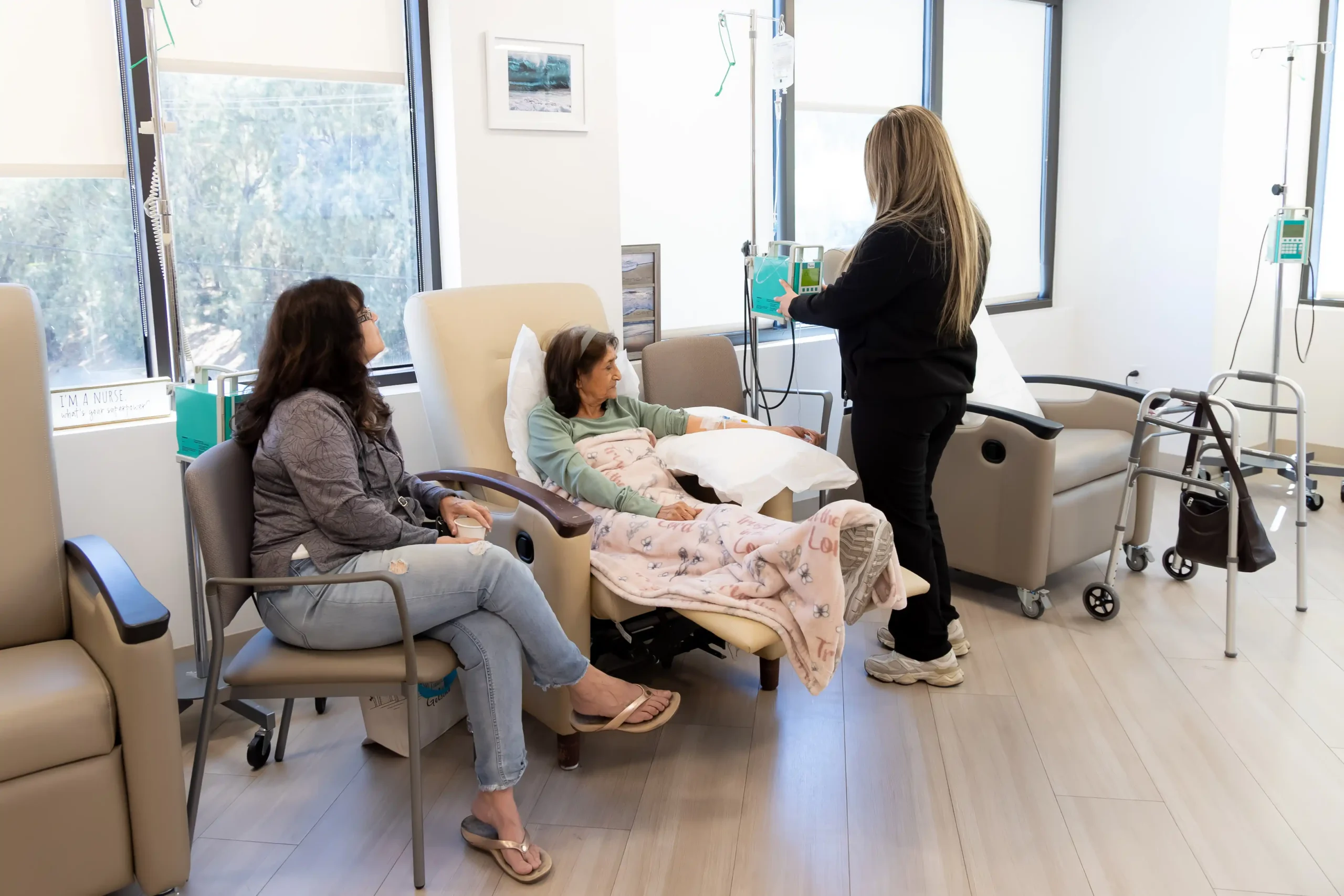 On-site diagnostics and infusion services for cancer patients